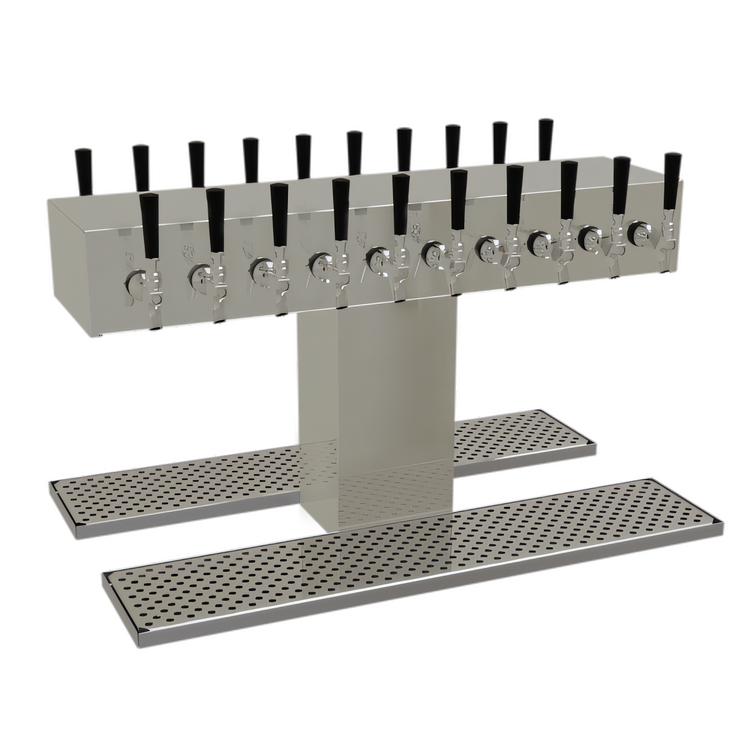 Product image #1 for Glastender DT-20-MFR Double-Sided Single-Column Countertop Draft Dispensing Tower, 20 Faucets, Mirror Finish