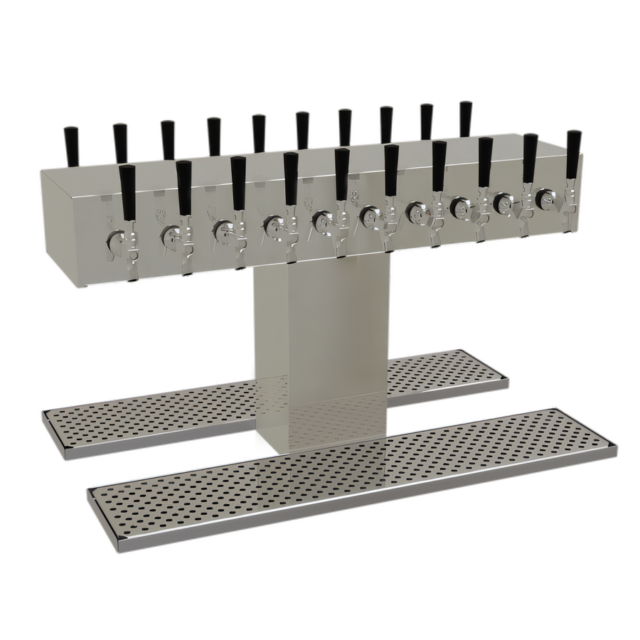 Product image #1 for Glastender DT-20-MFR Double-Sided Single-Column Countertop Draft Dispensing Tower, 20 Faucets, Mirror Finish