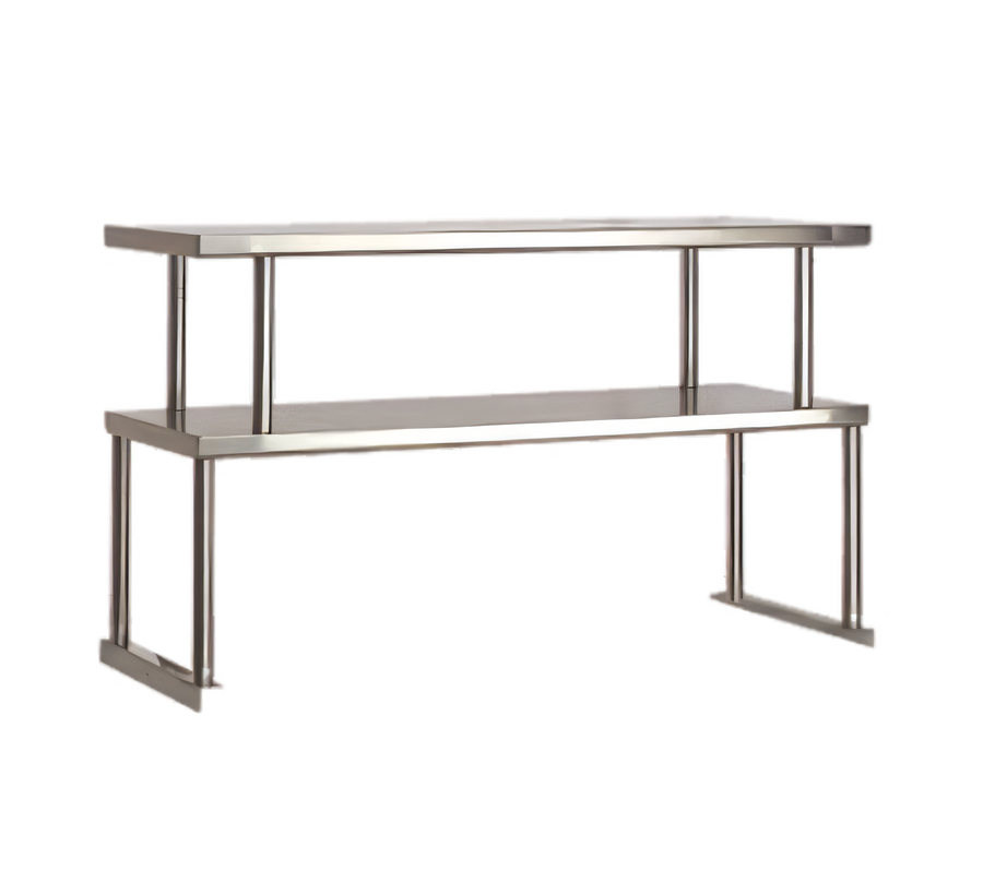 Product image #1 for Advance Tabco TOS-6 Double-Tier Stainless Steel Food Table Overshelf for 6-Well Hot & Cold Food Units