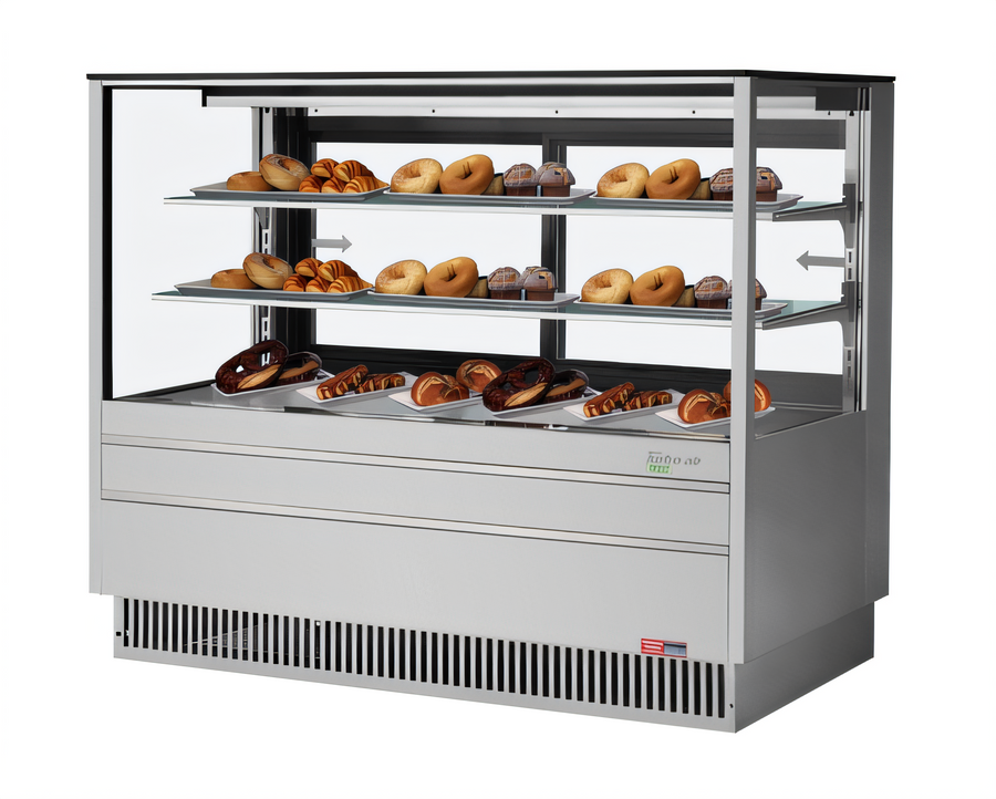 Product image #1 for Turbo Air 60.5-Inch Countertop Bakery Dry Display Case with Straight Glass Front and Sliding Rear Doors