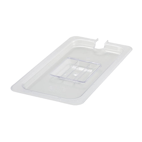 Product image #1 for Winco Poly-Ware 1/3 Size Clear Polycarbonate Slotted Food Pan Cover with Handle