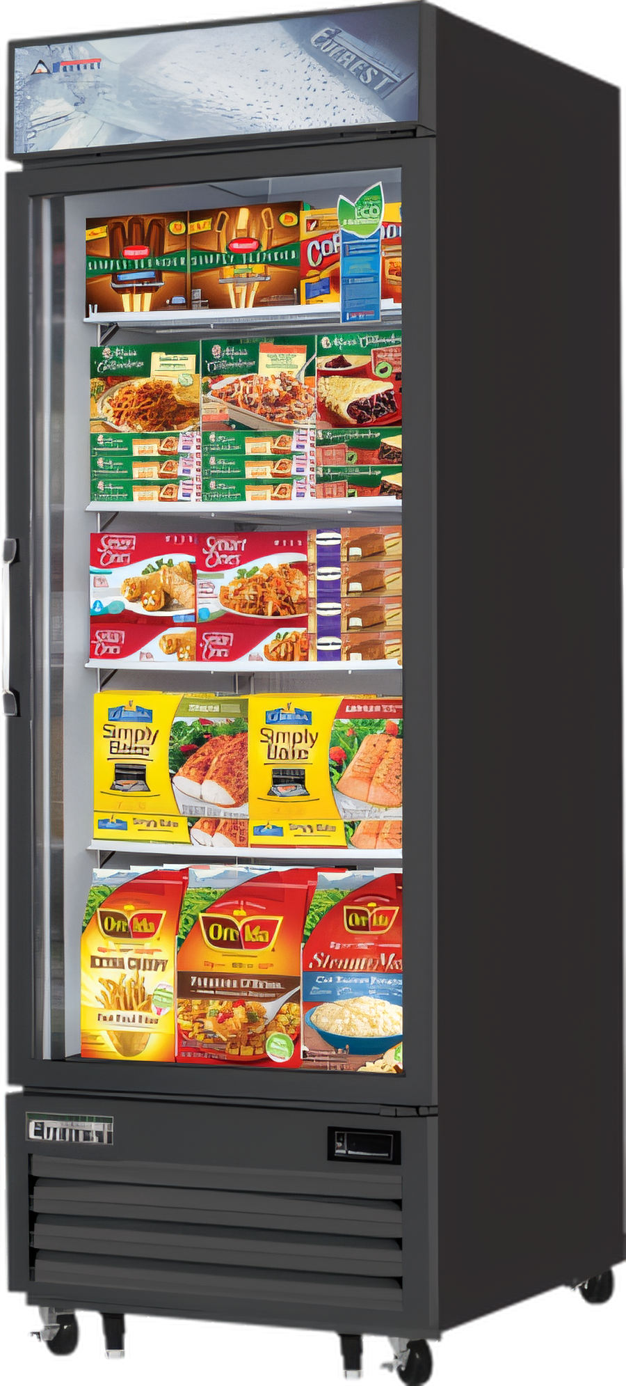Product image #1 for Everest Refrigeration EMGF23B One-Section Reach-In Glass Door Merchandiser Freezer, 23.0 Cu. Ft., Bottom-Mounted
