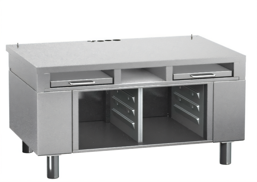 Product image #1 for RATIONAL iVario 2-XS Electric Height-Adjustable Equipment Stand with Pull-Out Shelves