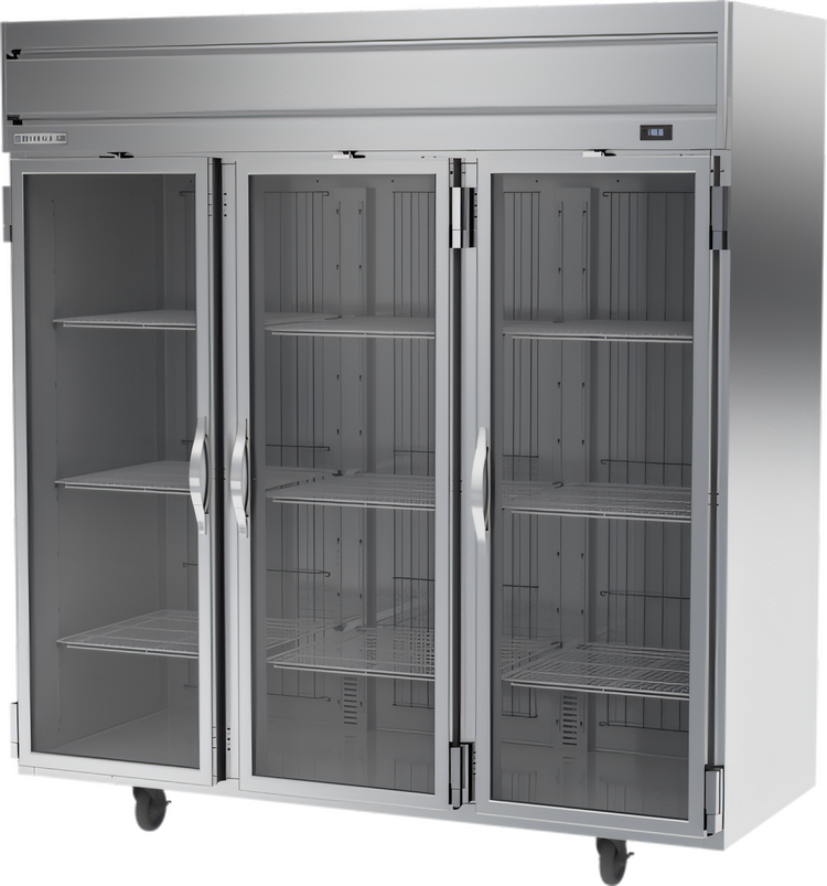 Product image #1 for Beverage-Air Horizon Series 3-Section Glass Door Reach-In Freezer, Top-Mounted Self-Contained, 69.1 Cu. Ft.
