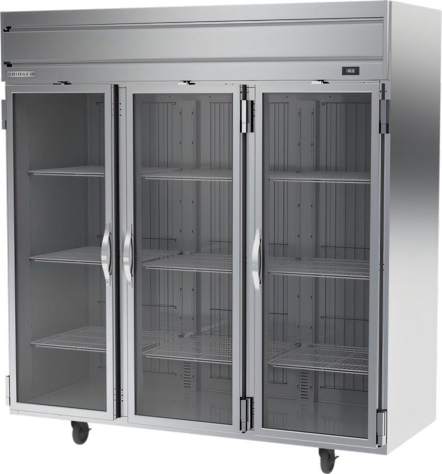 Product image #1 for Beverage-Air Horizon Series 3-Section Glass Door Reach-In Freezer, Top-Mounted Self-Contained, 69.1 Cu. Ft.