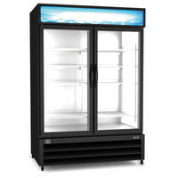 Kelvinator Commercial 48 Cu. Ft. Two-Section Reach-In Glass Door Freezer Merchandiser, Bottom Mount