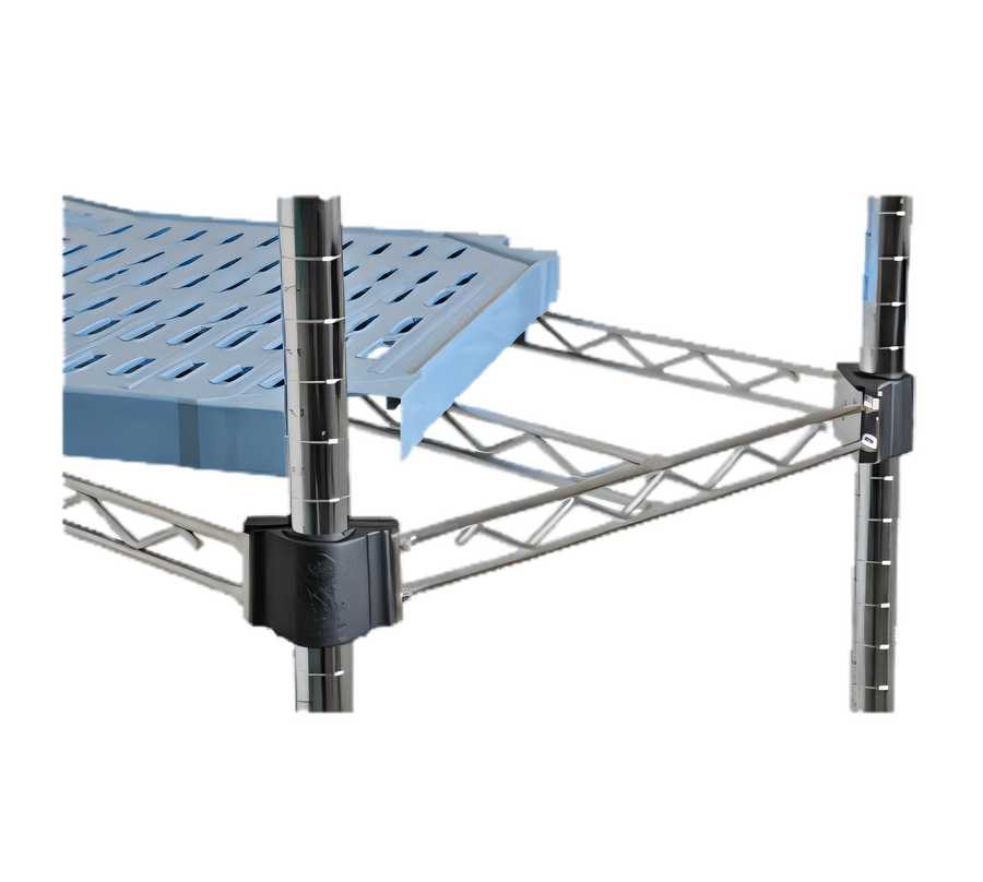 Product image #1 for QuadPlus 30 x 24-Inch Louvered Blue Polymer Shelf Mat with MICROGARD Antimicrobial Protection and Quad-Adjust Wire Frame