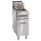 Thumbnail image #1 for Imperial (Middleby) Spec Series IHR-F2525 Heavy-Duty Gas Range-Match Floor Fryer, Dual Tank, 25 lb. per Tank, Millivolt, Stainless Steel