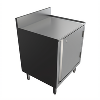 BK Resources Well Series 24 x 21 Inch Stainless Steel Underbar Cabinet with Flat Top, Raised Edge and Locking Hinged Door