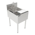 Thumbnail image #1 for Perlick Corporation Top Shelf TSF18PS-SBR 18-Inch 1-Compartment Stainless Steel Underbar Prep Sink with Cutting Board and Glass Rinser