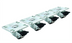 Thumbnail image #1 for Krowne Royal Series Ultra Low Profile Plate Caster Set of 4, 1 Inch Diameter, 3-1/2 x 3-1/2 Inch Plate