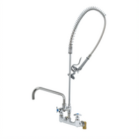 T&S Big-Flo Wall-Mount Add-On Pre-Rinse Unit with 8-Inch Centers, 12-Inch Swing Nozzle, and 44-Inch Hose