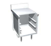 La Rosa 24-Inch Stainless Steel Utility Stand Bus Cart with Cup/Glass Rack Unit