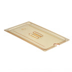 Thumbnail image #1 for Cambro H-Pan™ 10HPCHN150 Full-Size High-Heat Notched Food Pan Cover with Handle, Amber Case of 6