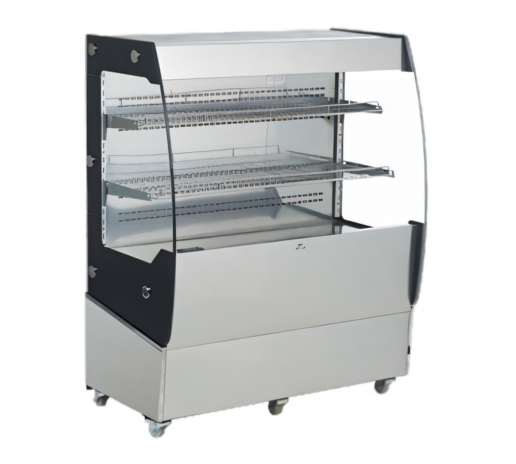 Product image #1 for Open Curved Countertop Refrigerated Display Case, 200 Liters (7.06 Cu. Ft.), Stainless Steel