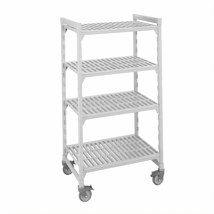 Product image #2 for Cambro Camshelving Premium 4-Shelf Vented Mobile Starter Unit, 21" x 48" x 75-1/4", Speckled Gray