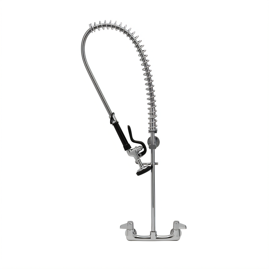 Product image #1 for equip 8-Inch Center Wall-Mount Pre-Rinse Unit with 44-Inch Hose, Ceramic Cartridges, and 6-Inch Wall Bracket