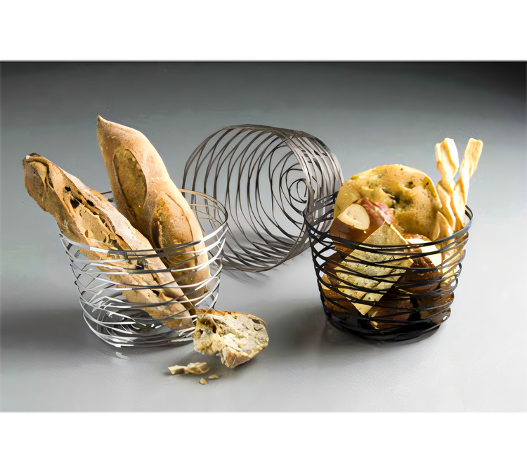 Product image #1 for American Metalcraft Birdnest Round Wire Serving Basket, 7-Inch x 5-Inch, Black Finish