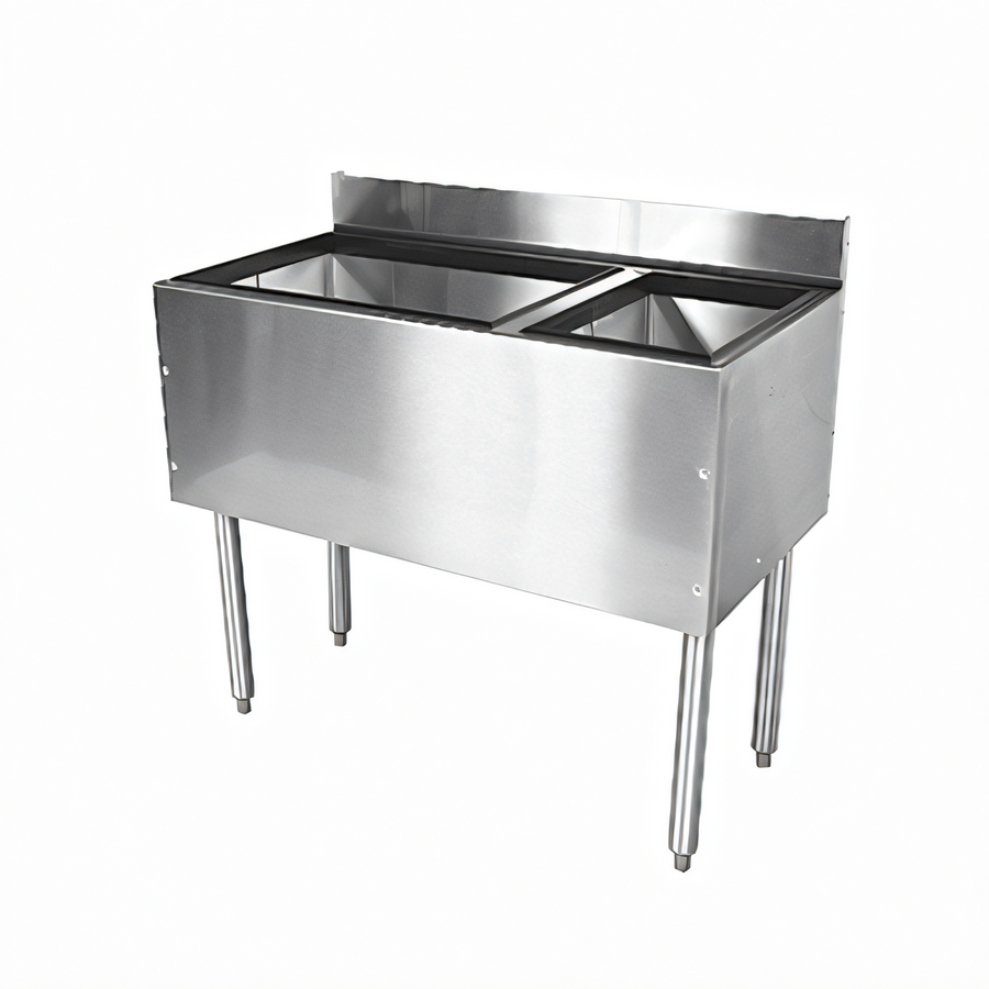 Product image #1 for CHOICE 48-Inch Stainless Steel Underbar Combo Ice Bin/Cocktail Unit with Bottle Well Storage
