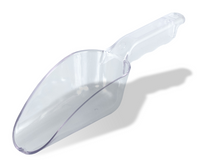 Crestware 12 oz Clear Polycarbonate Flat-Bottom Utility Scoop