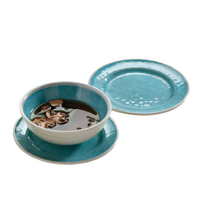 Grove 20 oz. Round Rimmed Melamine Soup Bowl, 6 Inch, Aqua