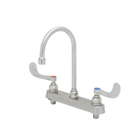 EverSteel 8-Inch Centers Stainless Steel Deck Mount Workboard Mixing Faucet with 5 3/4-Inch Swivel Gooseneck