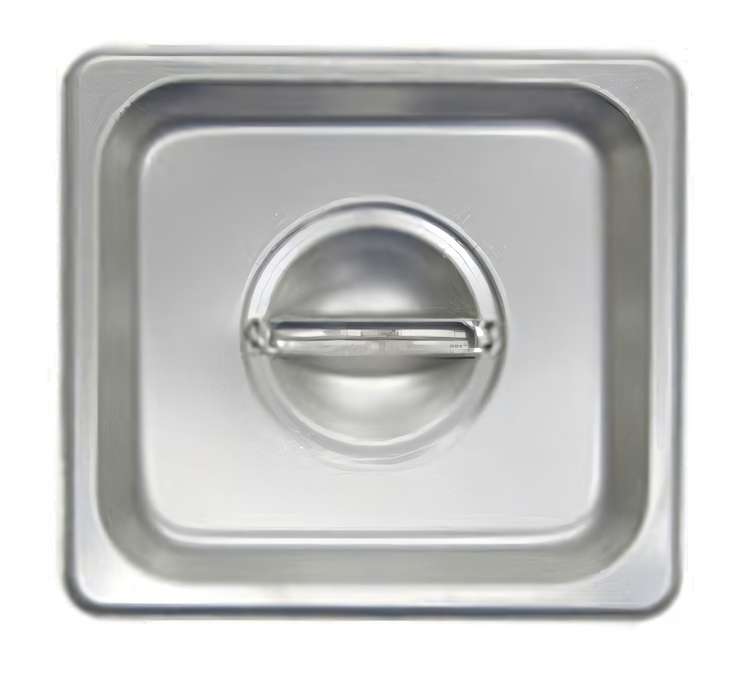 Product image #1 for Admiral Craft 1/6 Size Solid Flat Lift-Off Stainless Steel Steam Table Pan Cover with Recessed Handle