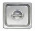 Thumbnail image #1 for Admiral Craft 1/6 Size Solid Flat Lift-Off Stainless Steel Steam Table Pan Cover with Recessed Handle