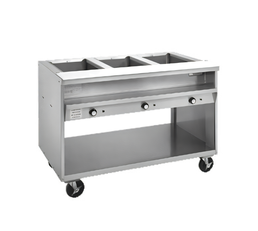 Product image #1 for Randell Custom & Serving 63-Inch Electric 4-Pan Open Well Hot Food Table with Open Shelf Base