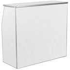 Thumbnail image #1 for Flash Furniture XA-BAR-48-WH-GG Foldable Portable Bar, 47-3/4"W x 19-1/2"D x 42-3/4"H, White Laminate, Removable Aluminum Top