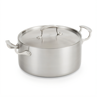 Vollrath Miramar 7 Qt Round Induction-Ready Casserole Dish with Low Dome Cover, 10-5/16 Inch Diameter