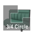 Thumbnail image #1 for ATSMFG ATS AT&S-ATQ-K36-6CHHR GR6 Kevin Three Quarter Circle Booth, single, 48" x 90" x 90" x 48"long x 36" high, 6-channel with Headroll back