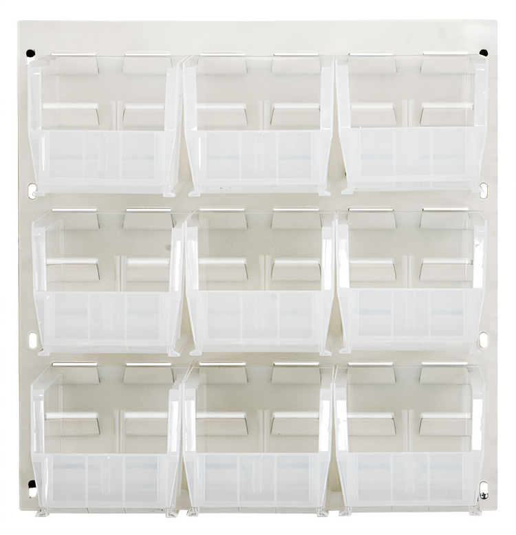 Product image #1 for Quantum 18 x 11 x 19 Inch Wall-Mounted Louvered Panel Starter Unit with 9 Clear Bins