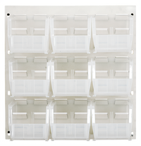 Quantum 18 x 11 x 19 Inch Wall-Mounted Louvered Panel Starter Unit with 9 Clear Bins