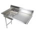 Thumbnail image #1 for 48-Inch Undercounter Stainless Steel Dish Table with Left Pre-Rinse Sink and 24-Inch Right Drainboard