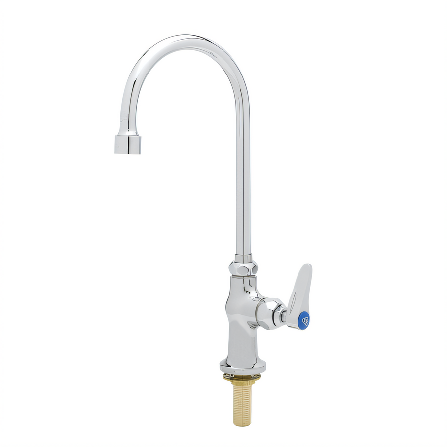 Product image #1 for T&S Brass Single Pantry Deck-Mount Faucet with 5-3/4" Swivel/Rigid Gooseneck and 1.5 GPM Vandal-Resistant Aerator