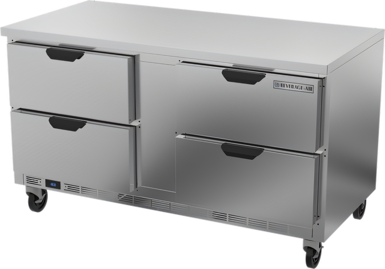 Product image #1 for Beverage-Air WTFD60AHC-4-FLT 60-Inch Two-Section Flat Top Worktop Freezer with 4 Drawers