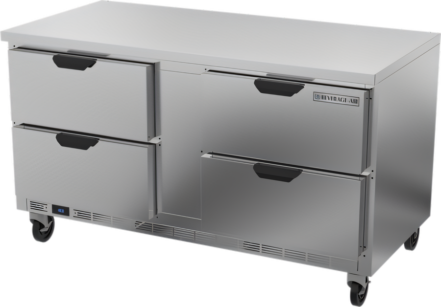 Product image #1 for Beverage-Air WTFD60AHC-4-FLT 60-Inch Two-Section Flat Top Worktop Freezer with 4 Drawers