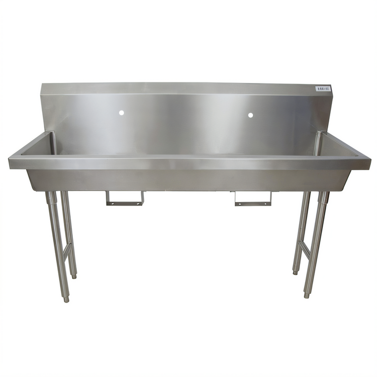 Product image #1 for BK Resources MSHS-60F1B Two-Station Freestanding Handwash Sink, 60 Inch Wide