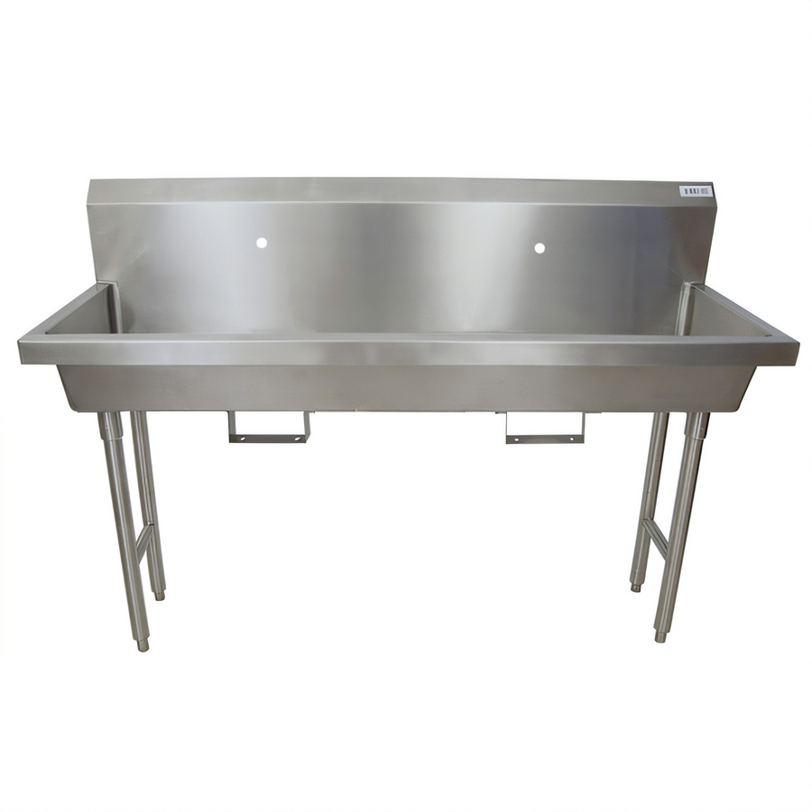 Product image #1 for BK Resources MSHS-60F1B Two-Station Freestanding Handwash Sink, 60 Inch Wide