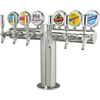 Thumbnail image #1 for Micro Matic USA Metropolis METRO-T-6PSSKR-M T-Style Countertop Glycol-Cooled 6-Faucet Draft Beer Tower, Polished Stainless Steel