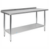Thumbnail image #1 for Flash Furniture 60-Inch Stainless Steel Prep and Work Table with 1.5-Inch Backsplash and Undershelf