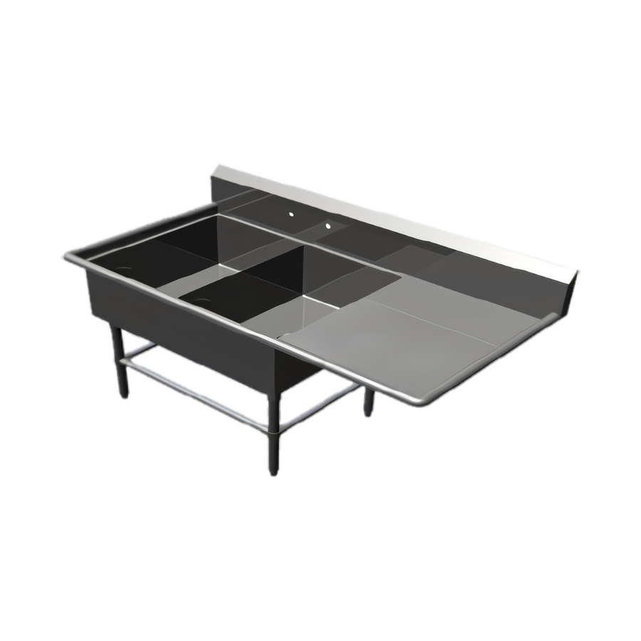 Product image #1 for John Boos Pro-Bowl 2-Compartment Stainless Steel Sink with 24-Inch Right Drainboard