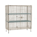 Thumbnail image #1 for Metro MetroMax Q MQSEC56E-2MQ Stationary Wire Security Cage, 62-7/8"W x 26"D x 66-3/16"H, 2 Adjustable Shelves