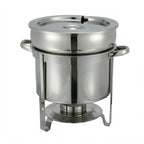 Thumbnail image #1 for Winco 211 11 qt Stainless Steel Round Soup Warmer with Lift-Off Cover