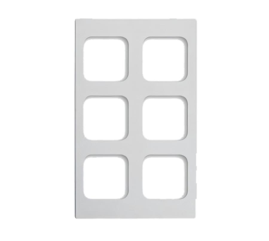 Product image #1 for Vollrath Miramar White Stone Thermoset Template for 6 40003 Decorative Pans, 12 x 20 Inch