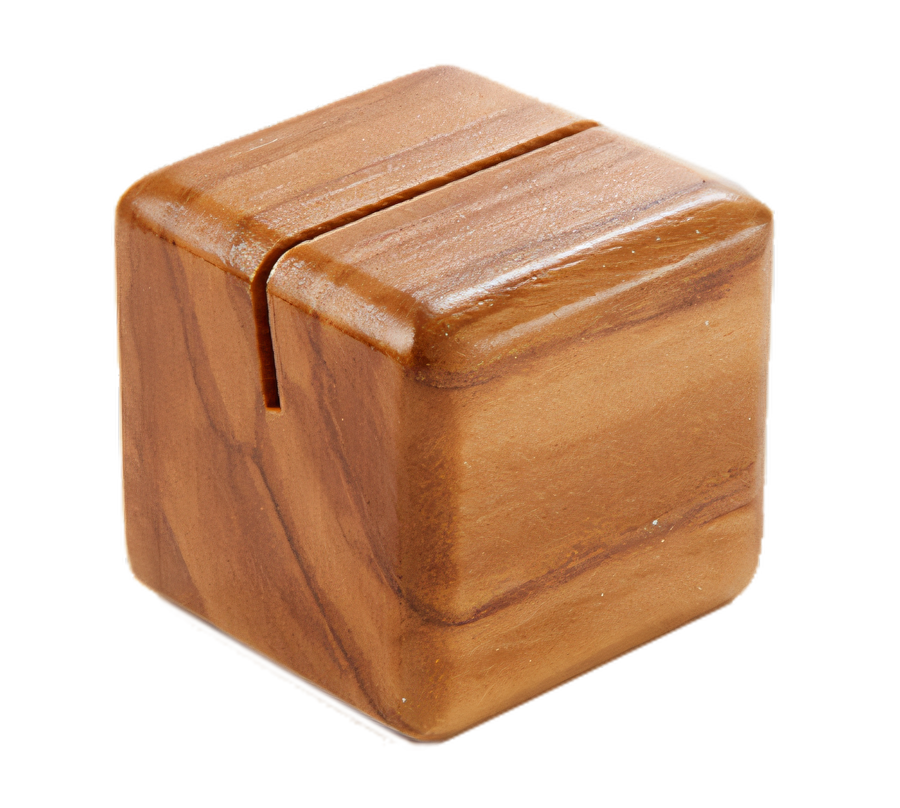 Product image #1 for American Metalcraft 1-1/8 Inch Square Olive Wood Tabletop Menu Card Holder with Narrow Slit