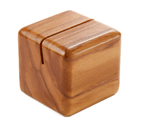 American Metalcraft 1-1/8 Inch Square Olive Wood Tabletop Menu Card Holder with Narrow Slit
