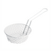 Thumbnail image #1 for Winco 8-Inch Round Coarse Mesh Breading Basket, 3-Inch High, White Plastic-Coated Steel Wire