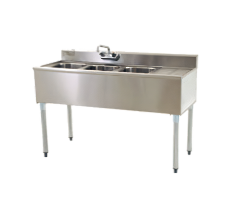 Product image #1 for Eagle 1800 Series Two-Compartment Underbar Sink Unit with Right Drainboard, 36-Inch Wide, 304 Stainless Steel